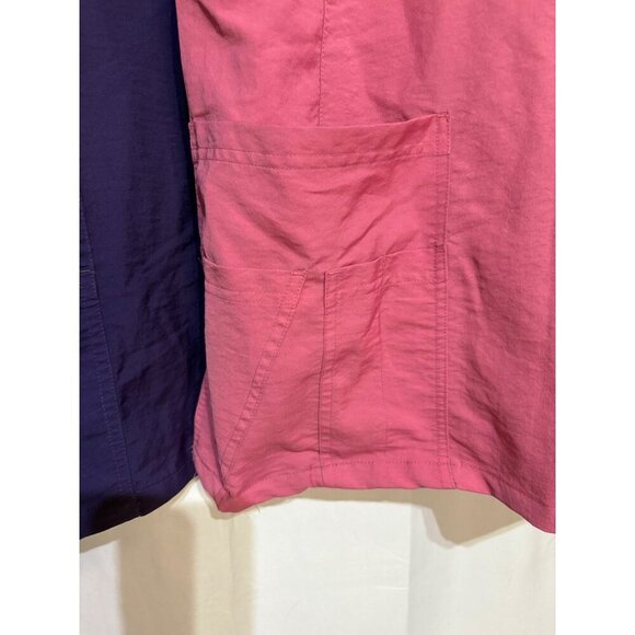 Pink & Purple Womens Scrub Tops Set Of 3 With Pockets Lightweight Comfortable 2X - Picture 3 of 10